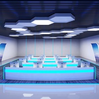 Bureau de réception à lumière d'ambiance LED pour entreprise Bureau d'ordinateur Centre de commande Salle de conférence Bureau d'accueil Table console