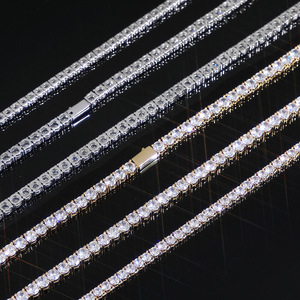 Nuevos Collares de Moissanita Personalizados con Dijes Iced Out y Circonitas, Joyería Hip Hop para Hombre con Cadenas Tennis de Oro y Plata - Product Image 5