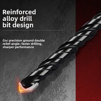 Foret multifonctionnel en alliage à long manche de la série Diamant Overlord noir, personnalisé pour la vente en gros, pour carreaux de céramique
