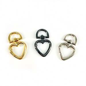 Haomeng matériel pêche coeur printemps anneau porte-clés moderne pour amour crochet pendentif bricolage accessoires métal matériel en gros en Stock - Product Image 3