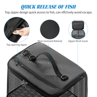 Grand Seau à Poissons Vivants 28L, Support Portable pour Pêche Minnow Seau Pliable en Maille, Appâts de Pêche, Mallette de Rangement pour Pêche en Plein Air