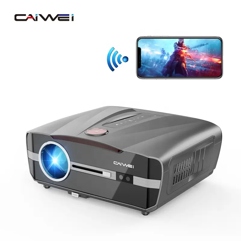 CAIWEI Full HD Projektor 4K tragbarer Dual WIFI Projektor Multimedia Projektor