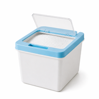 Poubelle en plastique pour détergent en poudre à lessive avec couvercle à charnière pour dosettes Granules de nettoyage au bicarbonate de soude Boîte profonde étanche à l'humidité pour balcon