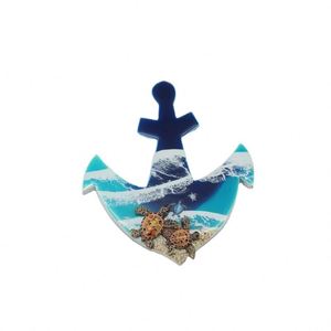 Recuerdos Personalizados de Playa, Imán para Refrigerador con Diseño de Olas Azules del Mar, Resina Epoxi MDF, Arte Oceánico - Product Image 4
