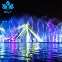 Fontaine flottante commerciale en acier inoxydable avec spectacle LED et laser, contrôle musical/PLC/DMX512, utilisation extérieure