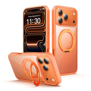 Fundas para Teléfono Antihuellas con Anillo Magnético Transparente que Puede Girar 360 Grados °   Funda Protectora Antigolpes para iPhone 17 16 Pro Max - Product Image 1