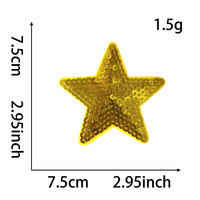 Vente en gros de patchs étoiles scintillants thermocollants de 75 mm, patchs étoiles en paillettes argentées, dorées, roses, rouges pour vêtements, sacs, casquettes