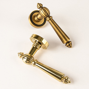 黄铜现代简约门锁美式轻奢磁力静音金色门把手通用易安装 - Product Image 5