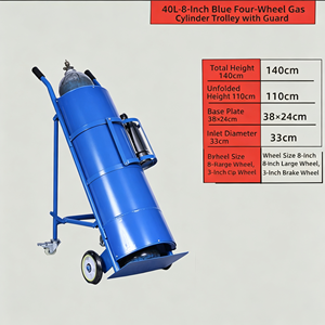 1. Chariot robuste en acier pour bouteille de gaz simple avec chaîne de sécurité et roues pneumatiques pour le soudage - Product Image 4