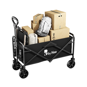 BNcompany Mini rimorchio da campeggio leggero a quattro ruote carrello da trasporto pieghevole portatile per attività all'aperto - Product Image 4