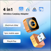 Adaptador Inalámbrico 4 en 1 OEM ODM para Carplay/Android Auto/Airplay/Miracast, Conexión Plug and Play, Aplicación Móvil Sincronizada