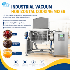 Mélangeur-cuiseur industriel sous vide 300L-800L, haute efficacité, horizontal, pour sauces et confitures, avec décharge automatique - Product Image 1