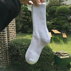 Men White Breathable Cotton Mid Calf Crew <b>Socks</b> Letter Design Athletic Basketball Long Tube Deodorant Sports <b>Socks</b> High Quality - Product Image 6
