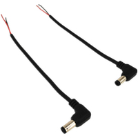 Cable de extensión de alimentación USB DC de 90 grados con conector macho DC5521 DC5525 de extremo abierto para cámaras LED y equipos de bajo voltaje
