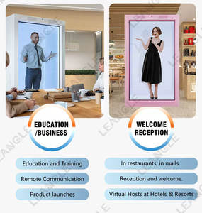 Layar Sentuh Interaktif 86 Inci Kotak Layar <span class=keywords><strong>LCD</strong></span> Transparan 3D 4K Signage Digital Iklan Kustom dengan Mikrofon dan Kamera - Product Image 5