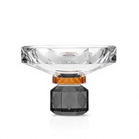 Bol en cristal facetté, centre de table décoratif, bol à fruits en cristal taillé ambre noir pour la maison, l'hôtel, ornement de luxe, cadeau