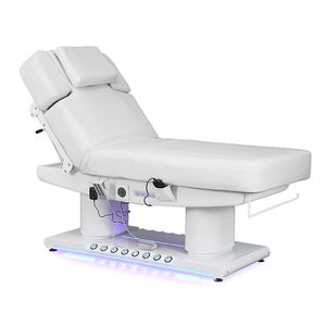 เตียงนวดไฟฟ้าปรับระดับได้ ฐานไม้ ขนาดใหญ่ สำหรับสปาและร้านเสริมสวย - Product Image 1