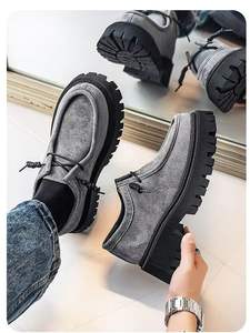 Zapatos Casuales de Vestir para Hombre con Plataforma Gruesa y Cordones, Suela de Goma Antideslizante, Estilo para Caminar, Venta al por Mayor de Fábrica - Product Image 6