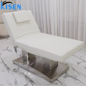 Kisen Hot Sale Stainless Steel Metal pink White Electric Massage <b>Table</b> <b>Lash</b> <b>Bed</b> Wax Pad with Gold Base for Beauty Spa Salon - Product Image 3