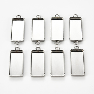 10/20 Piezas de Acero Inoxidable, Bases Rectangulares para Colgantes, Bases para Cabujones y Camafeos, para Fabricación de Joyas y Manualidades - Product Image 1
