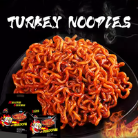 Nouilles de dinde sautées à la poêle halal Lian Yuan, faites à la main, super épicées, paquet de 5, cuisson en 4 minutes, collation de minuit