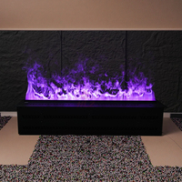 Cheminée électrique murale décorative à LED intégrée, personnalisable en usine, avec effet de vapeur d'eau 3D intelligent et automatique