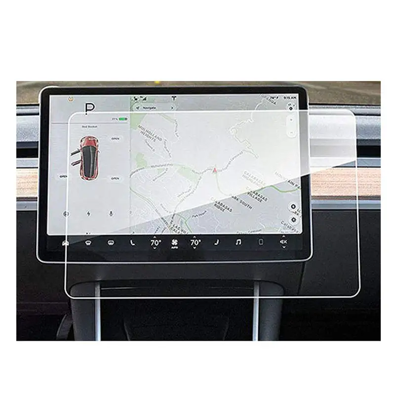 Vinger Print Gehard Glas Display Anti Glare Screen Protector Matte Center Controle Touchscreen Voor Tesla Model 3 Y