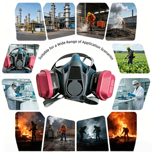 Demi-<span class=keywords><strong>masque</strong></span> à gaz, respirateur en silicone contre les vapeurs organiques et la poussière - Product Image 6