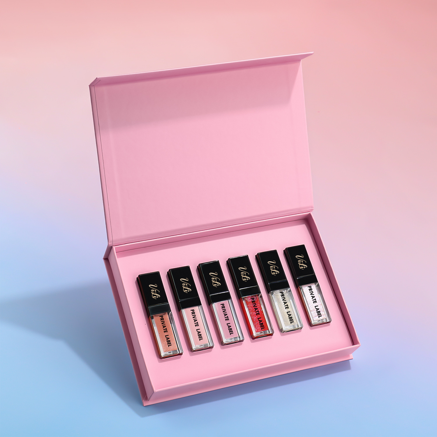 6-Piece Vegan Lip Kit – Waterproof Matte Liquid Lipstick & Lip Gloss Set with Custom Logo - View 3