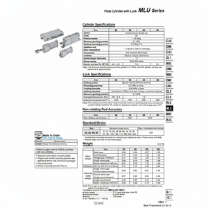 Cilindro de placa neumática SMC con bloqueo, piezas neumáticas de - Product Image 1