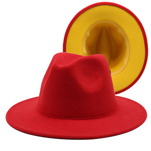Chapeau Fedora classique bicolore pour homme, casquette jazz à large bord, chapeau plat d'église pour femme, chapeau Panama - Product Image 6
