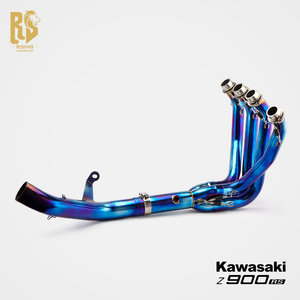 Pot d'échappement moto RS Original FORSOUND/Sound pour <span class=keywords><strong>Kawasaki</strong></span> <span class=keywords><strong>Z900RS</strong></span>, bleu brûlé, 60 mm, <span class=keywords><strong>nouvelle</strong></span> section avant intermédiaire modifiée en titane - Product Image 2