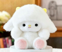 Peluche d'agneau douce et moelleuse, adorable poupée d'agneau en forme de nuage, idéale comme cadeau d'anniversaire ou compagnon de table pour les filles.