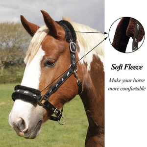 Offre spéciale, vente en gros, confortable, doux, magnifiquement rembourré, bandeau et couvre-chef, licou de cheval avec corde - Product Image 4