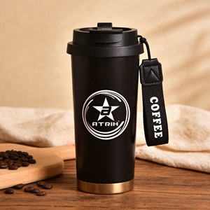 Vaso Térmico Aislado de 500 ml, Taza de Viaje de Acero Inoxidable 316 con Tapa Abatible y Cordón, Taza Térmica a Prueba de Fugas para Bebidas Calientes/Frías - Product Image 3