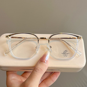 Monture de lunettes Qianai, rectangulaire, monture intégrale, TR90, anti-lumière bleue, unisexe, verres AC, protection UV - Product Image 2