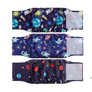 Bandes de ventre pour chat mâle, lavables, réutilisables, sacs à crottes de dessin animé pour chats de petite, moyenne et grande taille - Product Image 2