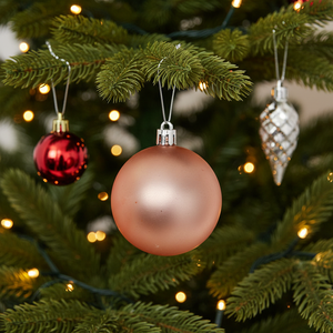 Decorazioni Natalizie Personalizzate in Plastica <span class=keywords><strong>Oro</strong></span> Rosa da 6cm, Ornamenti Moderni per <span class=keywords><strong>Albero</strong></span> di Natale - Product Image 2