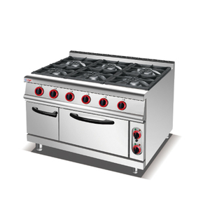 Fabricant professionnel d'équipement de cuisine de restaurant et d'hôtel cuisinières d'acier inoxydable de 6 brûleurs avec le <span class=keywords><strong>four</strong></span> à pizza <span class=keywords><strong>électrique</strong></span> - Product Image 1
