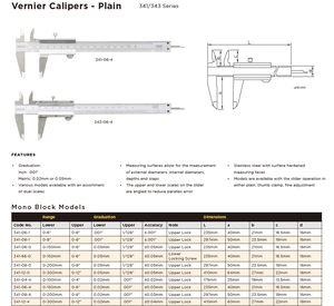 Asimeto Nuevo Modelo Calibrador Vernier de Precisión Estándar Todo en Uno Herramienta de Medición Calibrador Vernier de Mandíbula Larga 300mm con Bloqueo - Product Image 3