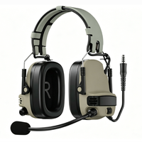 Headset Taktis NH12 Peredam Kebisingan Aktif, Kesadaran Situasional, Tahan Air IP67, Mikrofon Boom, Daya Tahan Baterai 15-20 Jam untuk Dua Orang