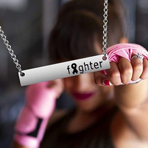 Collier inspirant de sensibilisation au cancer du sein en acier inoxydable guerrier chaîne de combattant cadeau classique pour <span class=keywords><strong>les</strong></span> survivants du cancer - Product Image 5