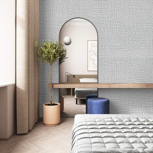 Papel tapiz de lino gris 3D, papel tapiz de pelar y pegar, papel de contacto gris, papel de pared extraíble autoadhesivo, <span class=keywords><strong>vinilo</strong></span> <span class=keywords><strong>para</strong></span> pared de gabinetes - Product Image 4