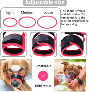 2025 New Soft Nylon Muzzles Anti-Biting Air Mesh Breathable Drinkable Adjustable Loop Pets Dog Mouth and Neoprene - Product Image 5