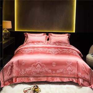 Cotton Satin Thêu Bộ Đồ Giường Đặt Sang Trọng Châu Âu Tân Cổ Điển <span class=keywords><strong>Jacquard</strong></span> Paisley Thiết Kế-M <span class=keywords><strong>Comforter</strong></span> Bìa Ga Trải Giường Bộ - Product Image 3