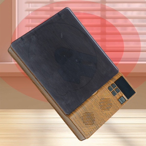 Lecteur CD rétro à effet bois, connexion sans fil, USB Type-C, radio FM, système audio de bureau, lecteur de musique stéréo, pour décoration intérieure, cadeau - Product Image 2