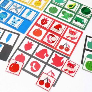 Bloques de Madera con Forma de Animales y Frutas, Tarjetas de Emparejamiento de Sombras, Juego de Madera para Combinar Formas - Product Image 2