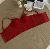 Débardeur corset court respirant pour femme, fin, à porter en extérieur, avec soutien-gorge intégré et strass, maintien léger, écologique