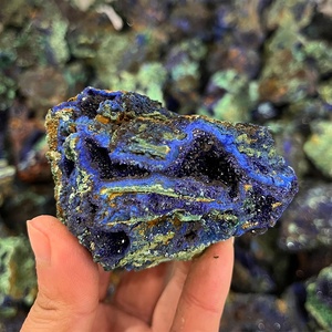 Pietra di guarigione della pietra preziosa naturale di alta qualità blu Azurite campione <span class=keywords><strong>minerale</strong></span> di Malachite di Chessylite grezza per la decorazione - Product Image 6