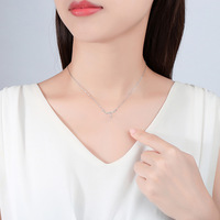 Collier Pendentif Arc Guirlande Fleur Papillon en Argent Sterling 925 Micro Pavé Zircon Cubique Élégant Personnalisé Mylove Vente en Gros